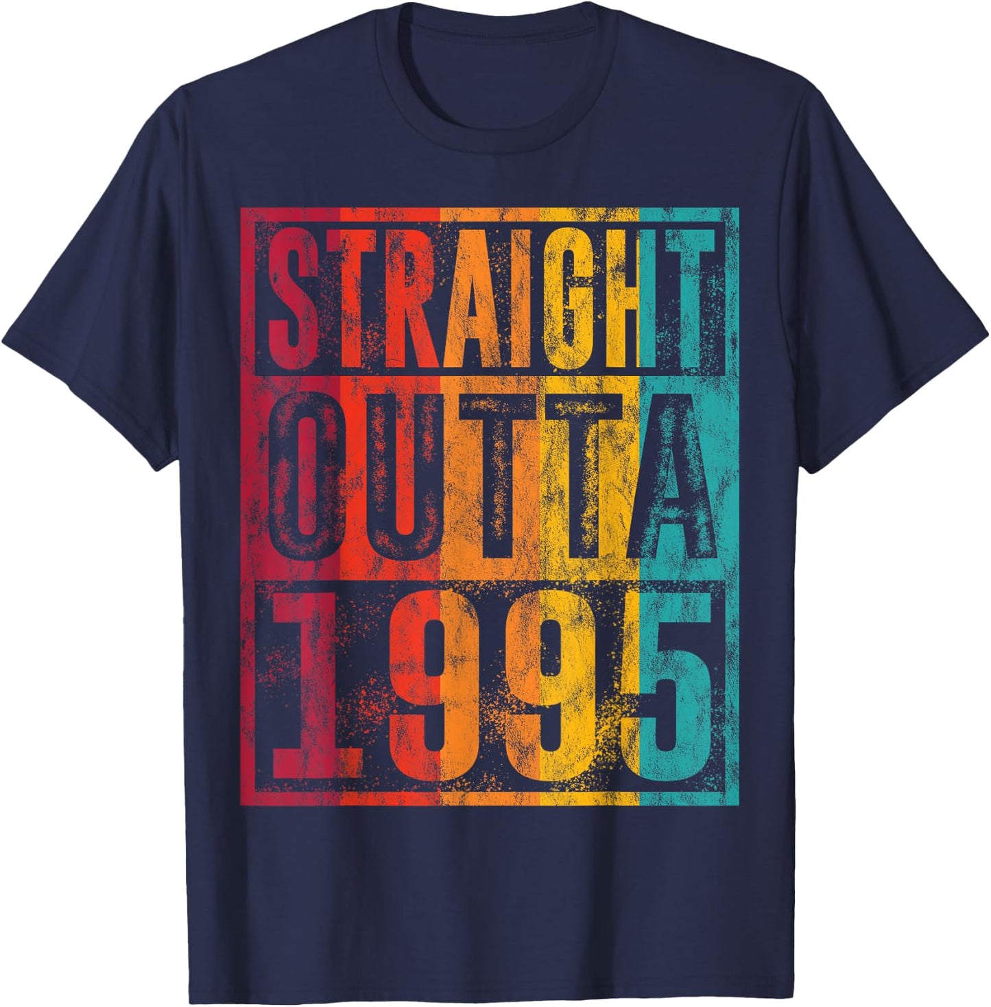 Straight Outta 1995 Vintage Birthday Gifts Retro Summer T-Shirt - T-Shirt | Navy