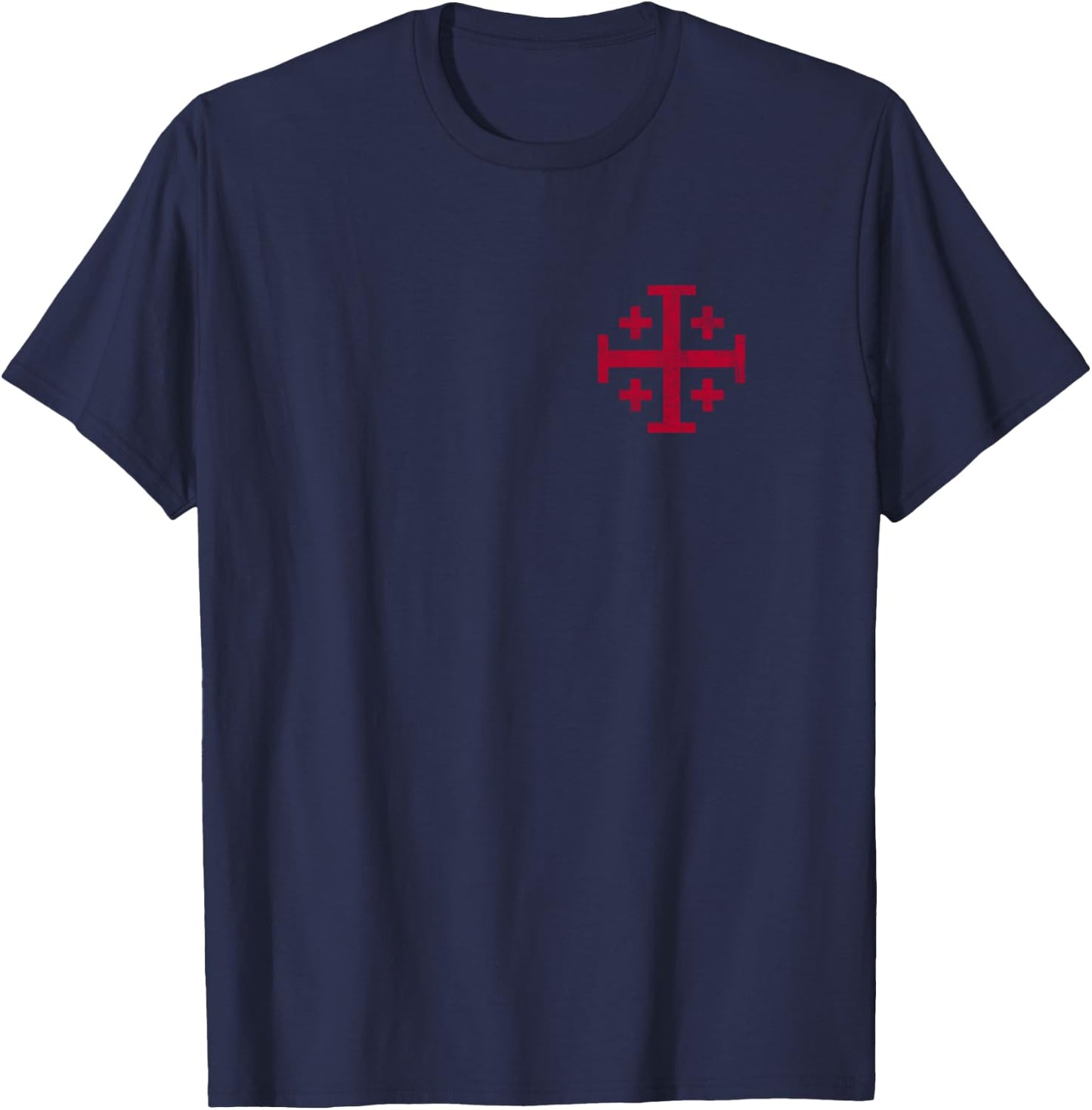 Knight's Templar Jerusalem Cross Kingdom of Jerusalem T-Shirt - T-Shirt | Navy