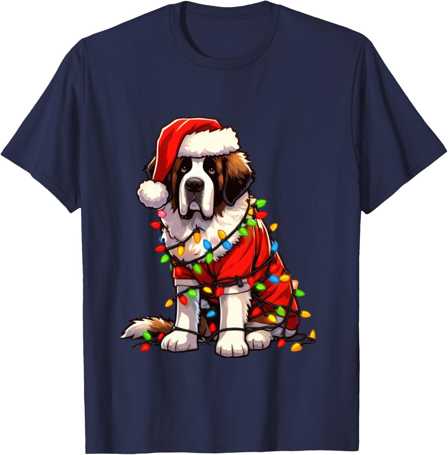 Saint Bernard Christmas Costume For Lover Dog T-Shirt - T-Shirt | Navy