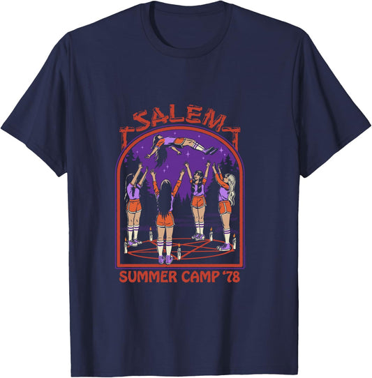 Steven Rhodes Salem Witch Summer Camp '78 Retro Dark Humor T-Shirt - T-Shirt | Navy