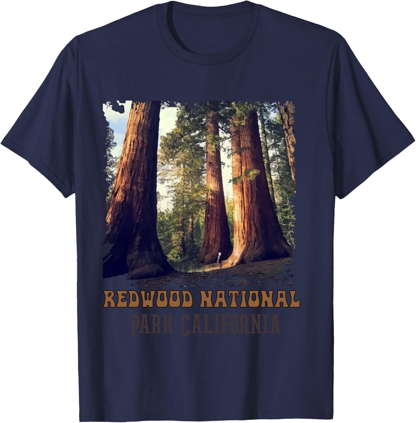 Humboldt Redwoods Retro US California state Vintage parks T-Shirt - T-Shirt | Navy