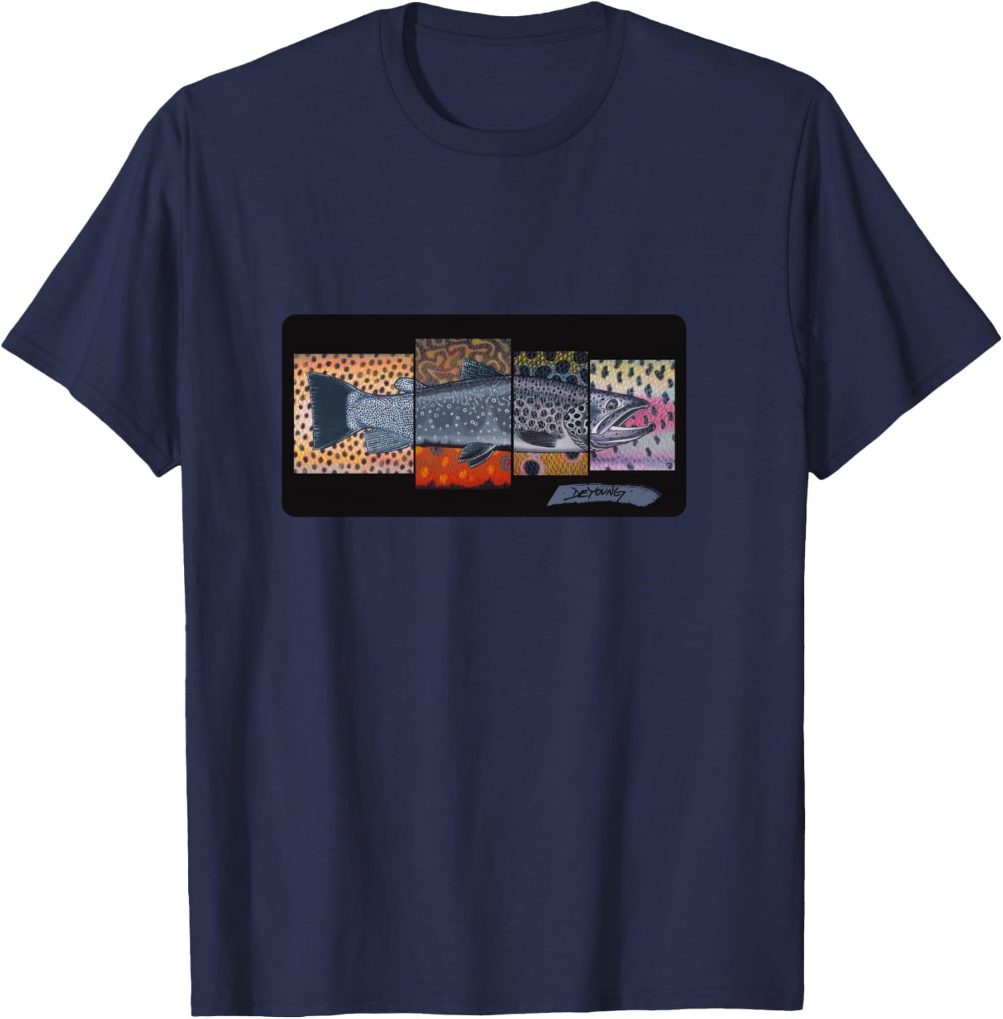 Cutthroat and Trout Fish Species Derek DeYoung T-Shirt - T-Shirt | Navy