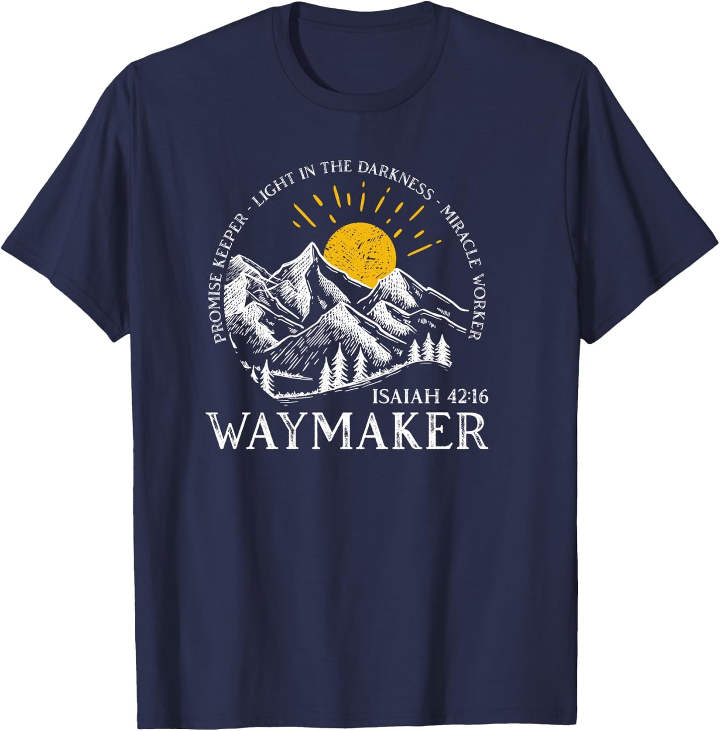 Vintage Waymaker Promise Keeper Miracle Worker Christian T-Shirt - T-Shirt | Navy