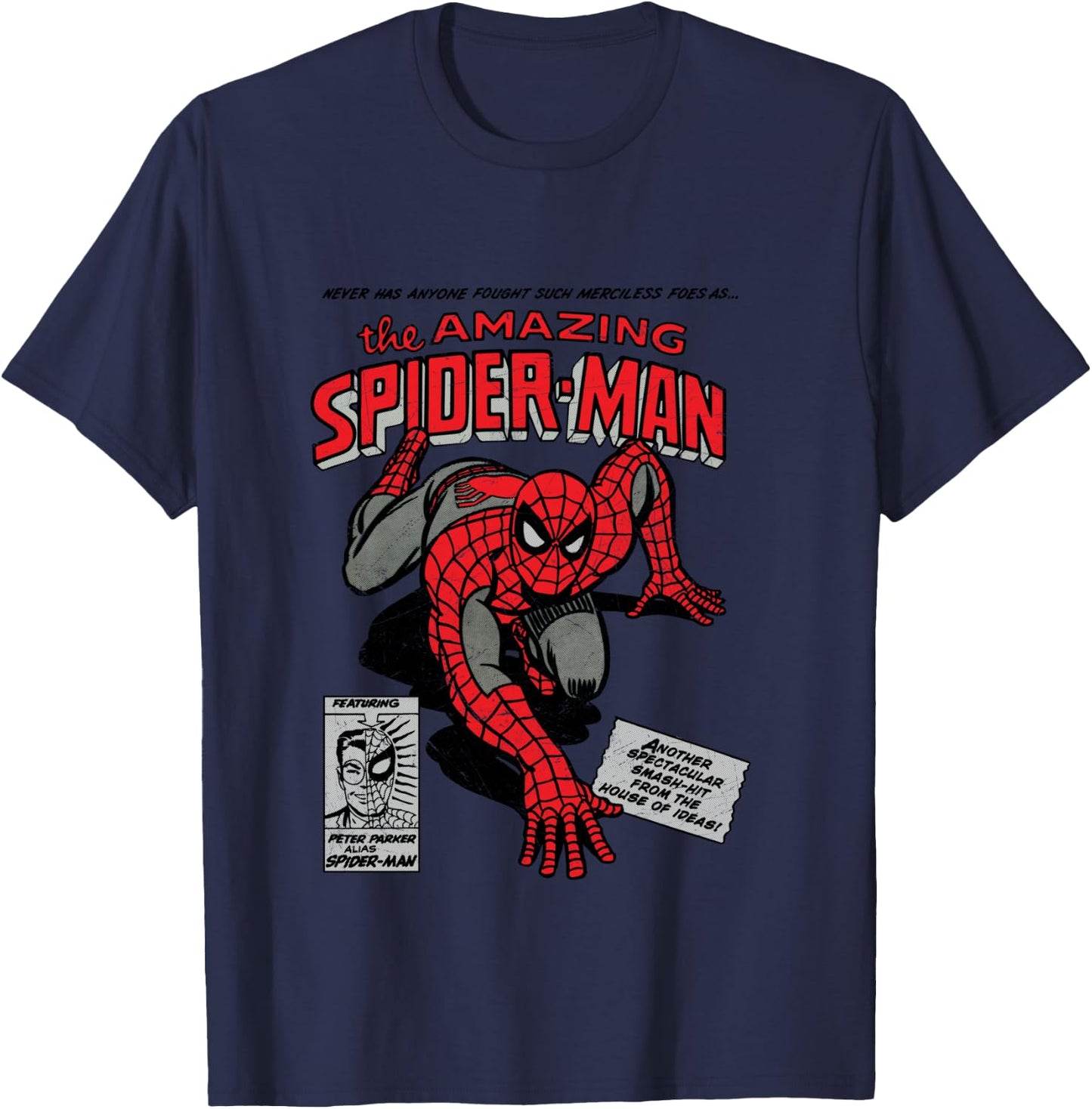 Marvel Spider-Man Retro Comic T-Shirt - T-Shirt | Navy