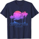 Clearwater Beach Florida FL Surfer Vintage Sunset T-Shirt - T-Shirt | Navy