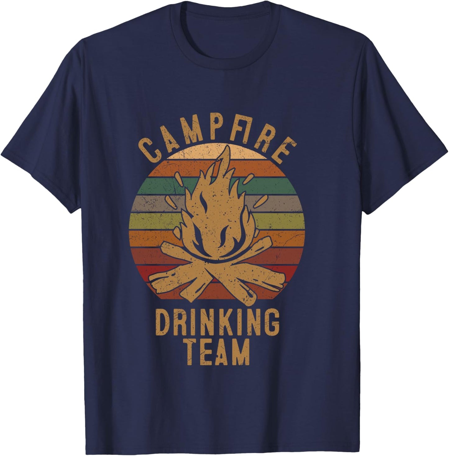 Campfire Drinking Team Camping Lovers Gifts Camper T-Shirt - T-Shirt | Navy