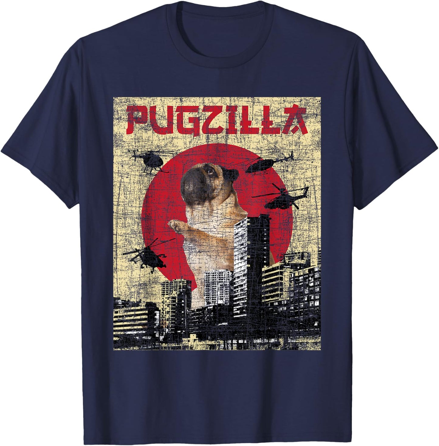 Pugzilla - Dog Lover Puppy Trainer Animal Pet Breeder T-Shirt - T-Shirt | Navy