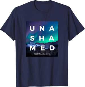 Unashamed of the Gospel of Jesus Christ Romans 116 Christian T-Shirt - T-Shirt | Navy