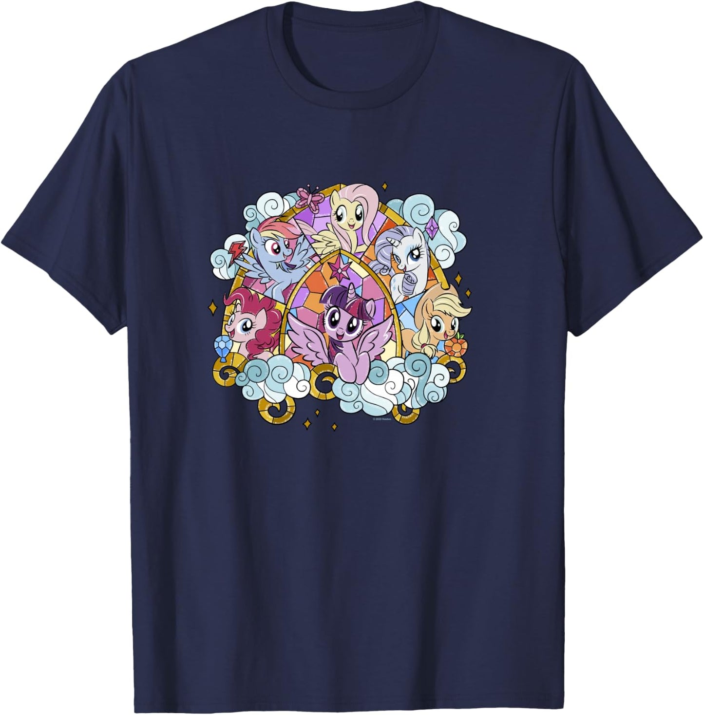 My Little Pony: Friendship Is Magic Stained Glass Pony Group T-Shirt - T-Shirt | Navy