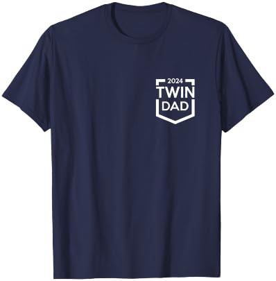 Twin Dad Est 2024 Twin Dad To Be Gifts New Daddy III T-Shirt - T-Shirt | Navy