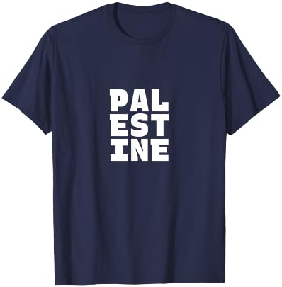 Palestine Souvenir - Palestinian Pride Letter Box Word Art T-Shirt - T-Shirt | Navy