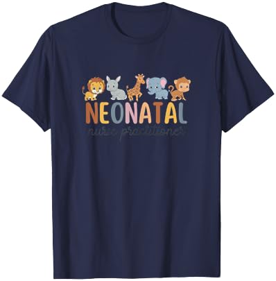 Women Neonatal Nurse Practitioner Safari Animals Neonatal NP T-Shirt - T-Shirt | Navy