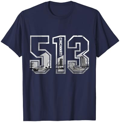 Cincinnati Ohio 513 Area Code Pride Vintage T-Shirt - T-Shirt | Navy