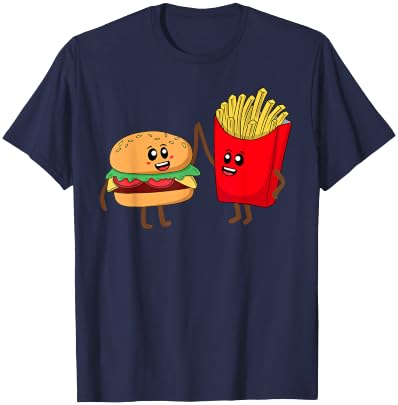 Cool Hamburger Women French Fries Burger Lover T-Shirt - T-Shirt | Navy