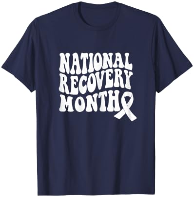 Warrior National Recovery month Addiction Recovery Awareness T-Shirt - T-Shirt | Navy