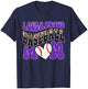 Loud Proud Baseball Mom Purple Team Leopard Baseball Mom T-Shirt - T-Shirt | Navy