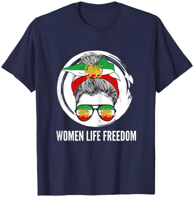 Iranian woman, flag of Iran, iranian lion IRANIAN REVOLUTION T-Shirt - T-Shirt | Navy