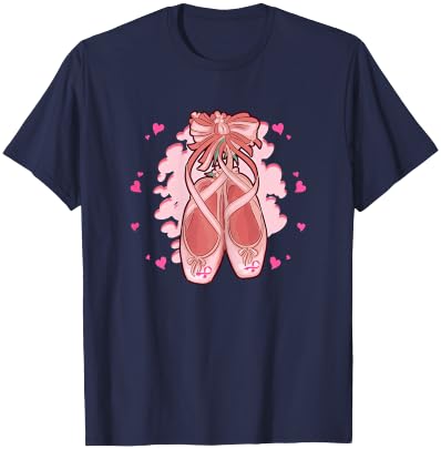 Ballerina Shoes Ballet Dancers Breast Cancer Awareness T-Shirt - T-Shirt | Navy