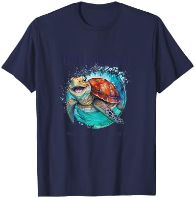 Emerald Isle North Carolina Watercolor Happy Sea Turtle T-Shirt - T-Shirt | Navy