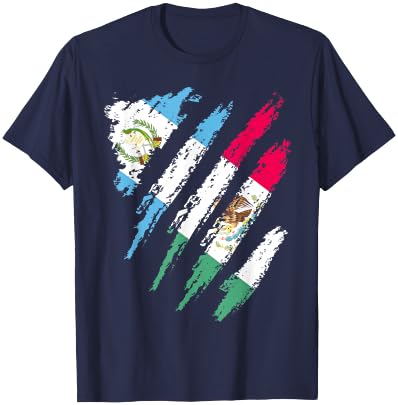 Guatemala Flag Mexico Grown Patriot Country Stripes T-Shirt - T-Shirt | Navy