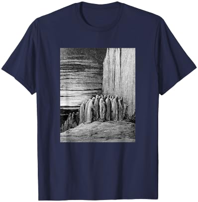 Gustave Doré - Purgatorio, The Crowd of Lazy #2 - Dante T-Shirt - T-Shirt | Navy