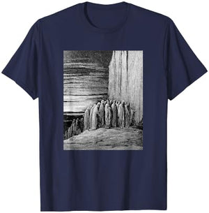 Gustave Doré - Purgatorio, The Crowd of Lazy #2 - Dante T-Shirt - T-Shirt | Navy