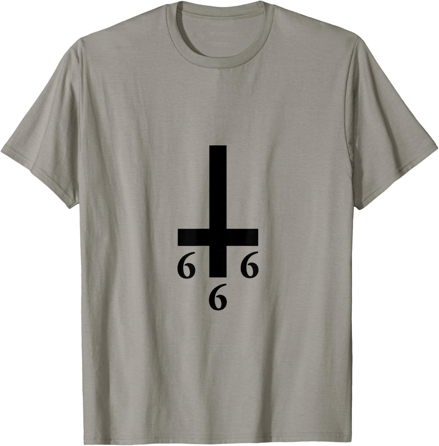 Inverted Cross 666 Upside Down Satan Antichrist Atheist T-Shirt - T-Shirt | Sand