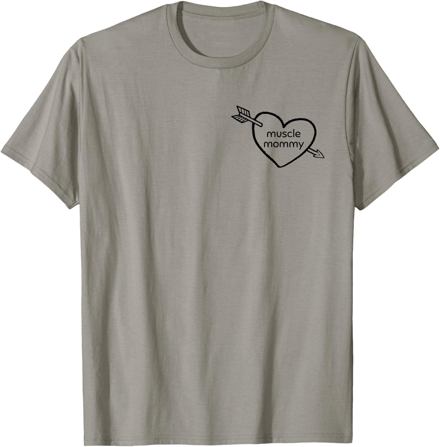 Muscle Mommy Gym Pump Cover Heart Weightlifting T-Shirt - T-Shirt | Sand