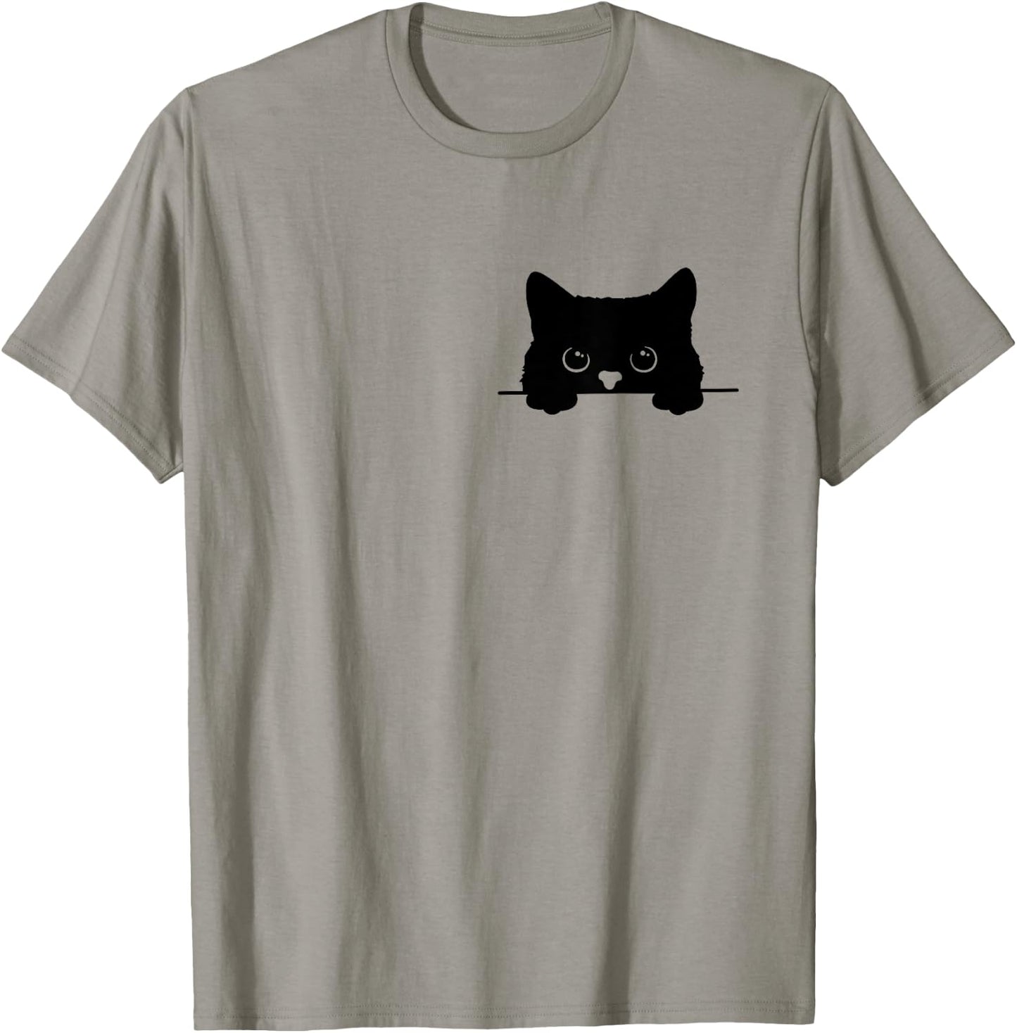Pocket Black Cat Lover Cat Mom Cat Dad T-Shirt - T-Shirt | Sand