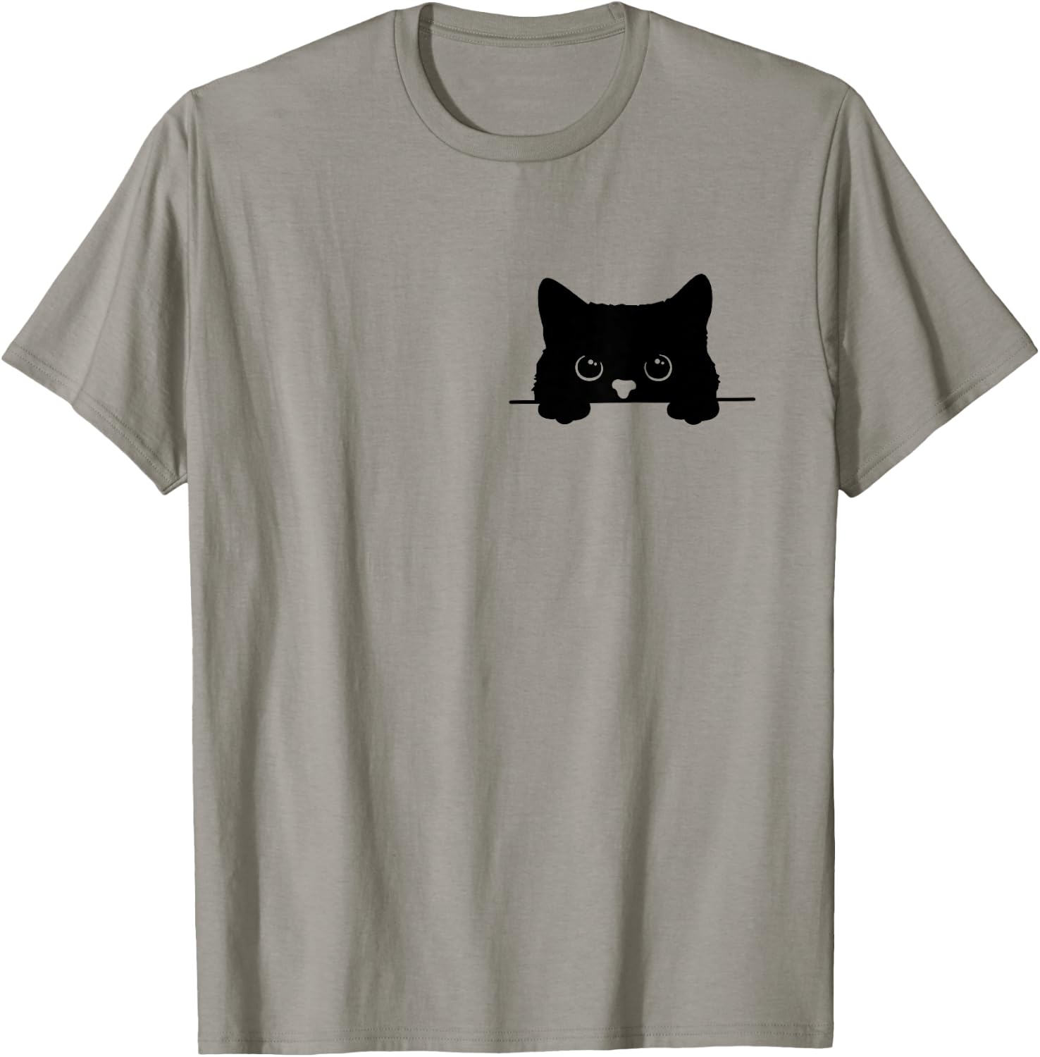 Pocket Black Cat Lover Cat Mom Cat Dad T-Shirt - T-Shirt | Sand