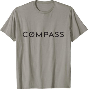 Compass Real Estate - Black Text Logo T-Shirt - T-Shirt | Sand