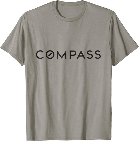 Compass Real Estate - Black Text Logo T-Shirt - T-Shirt | Sand