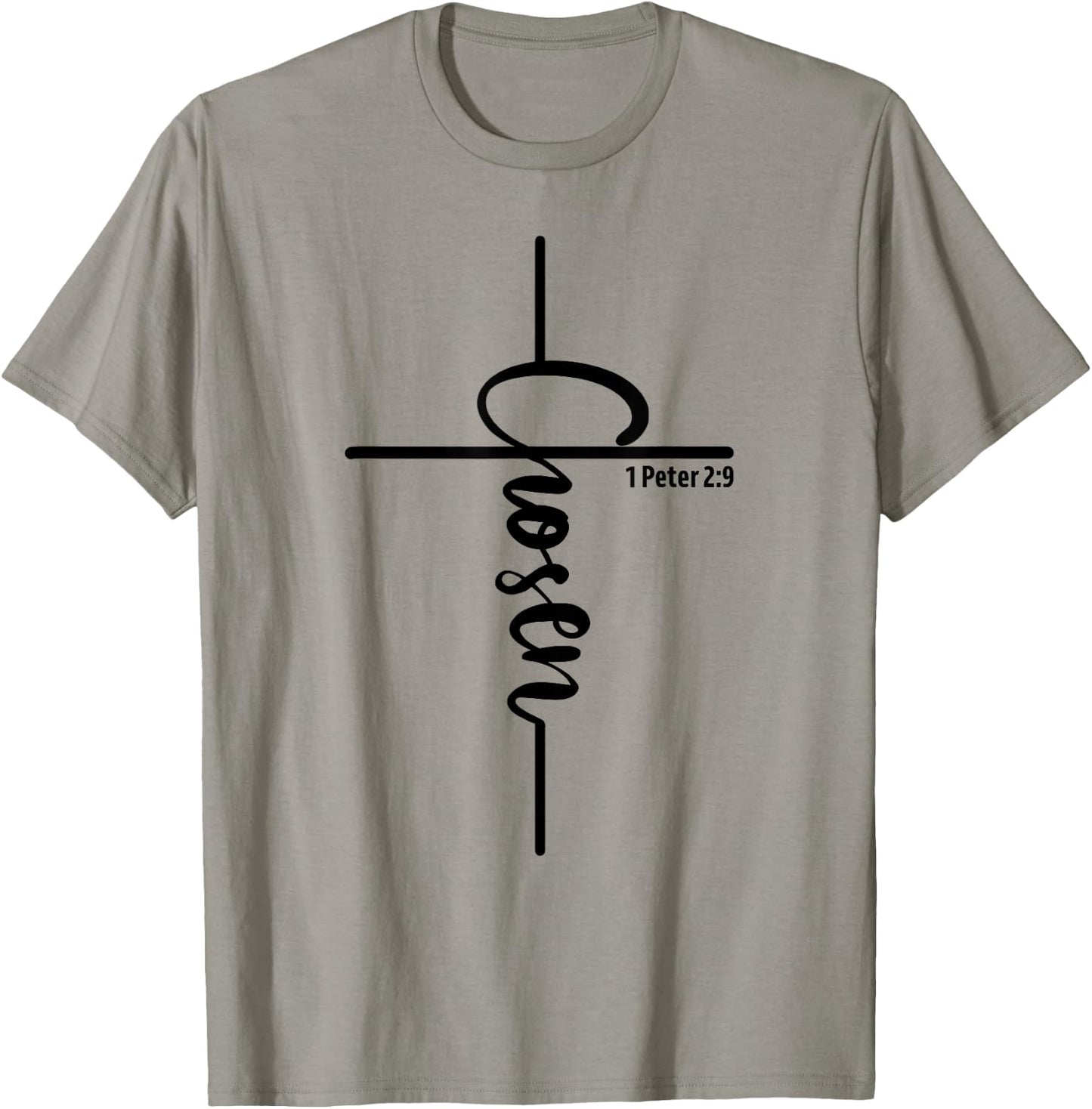 Chosen 1 Peter 2:9 Christian Faith Jesus Cross T-Shirt - T-Shirt | Sand