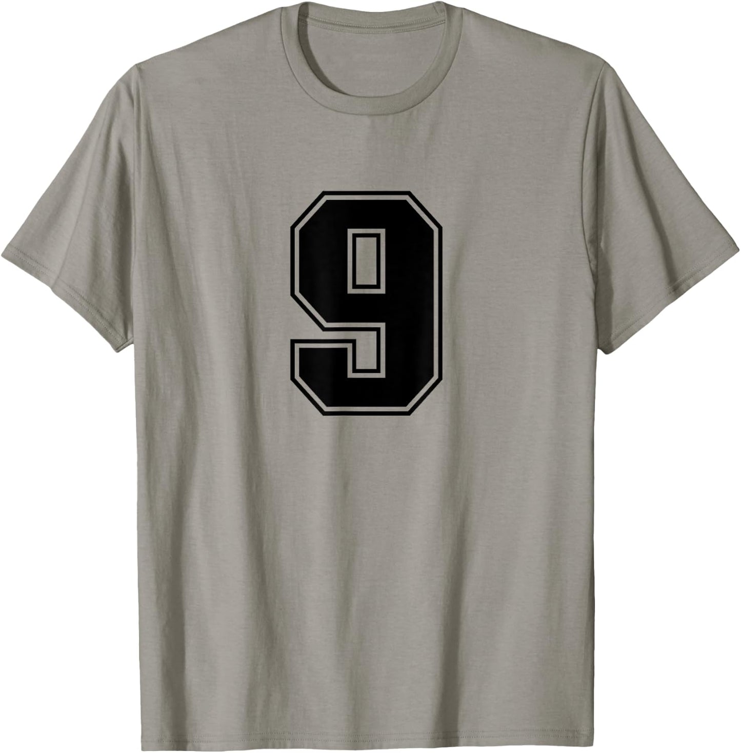 Number #9 Black Sports Fan Jersey Number T-Shirt - T-Shirt | Sand