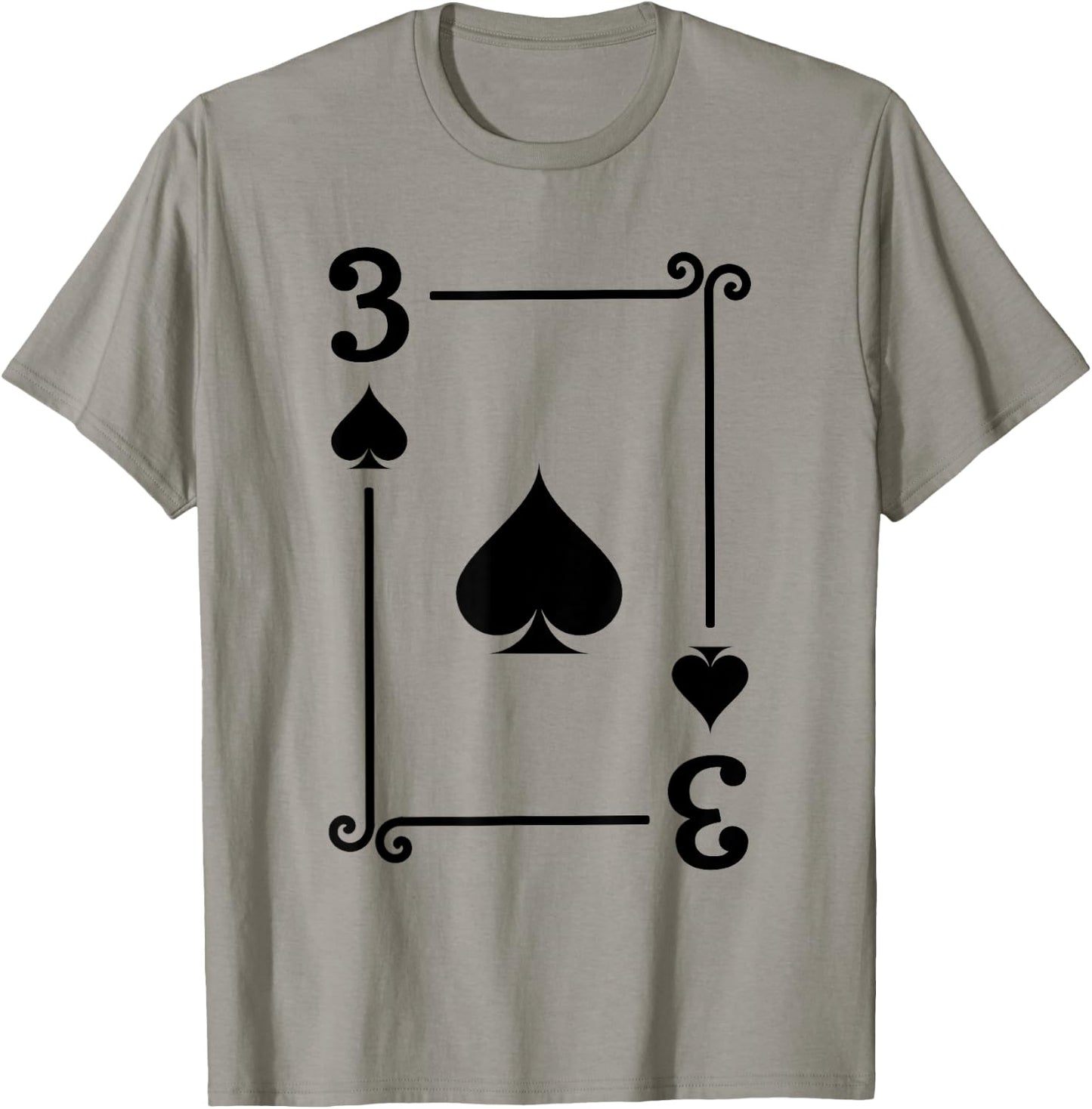 Playing Cards Costume - 3 Spades Card - Three Card T-Shirt - T-Shirt | Sand