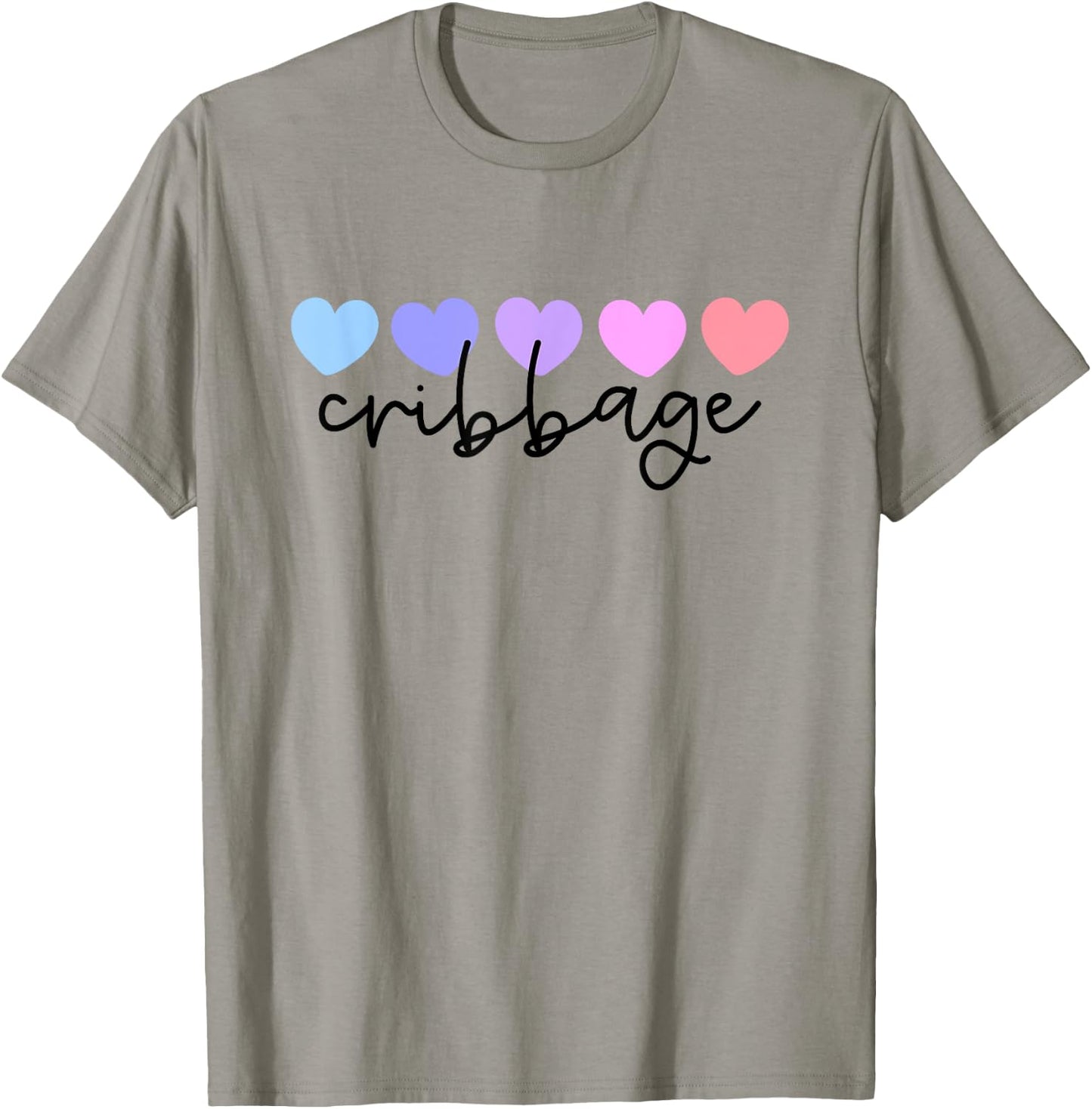 Cribbage Lover Heart Women or Girls T-Shirt - T-Shirt | Sand