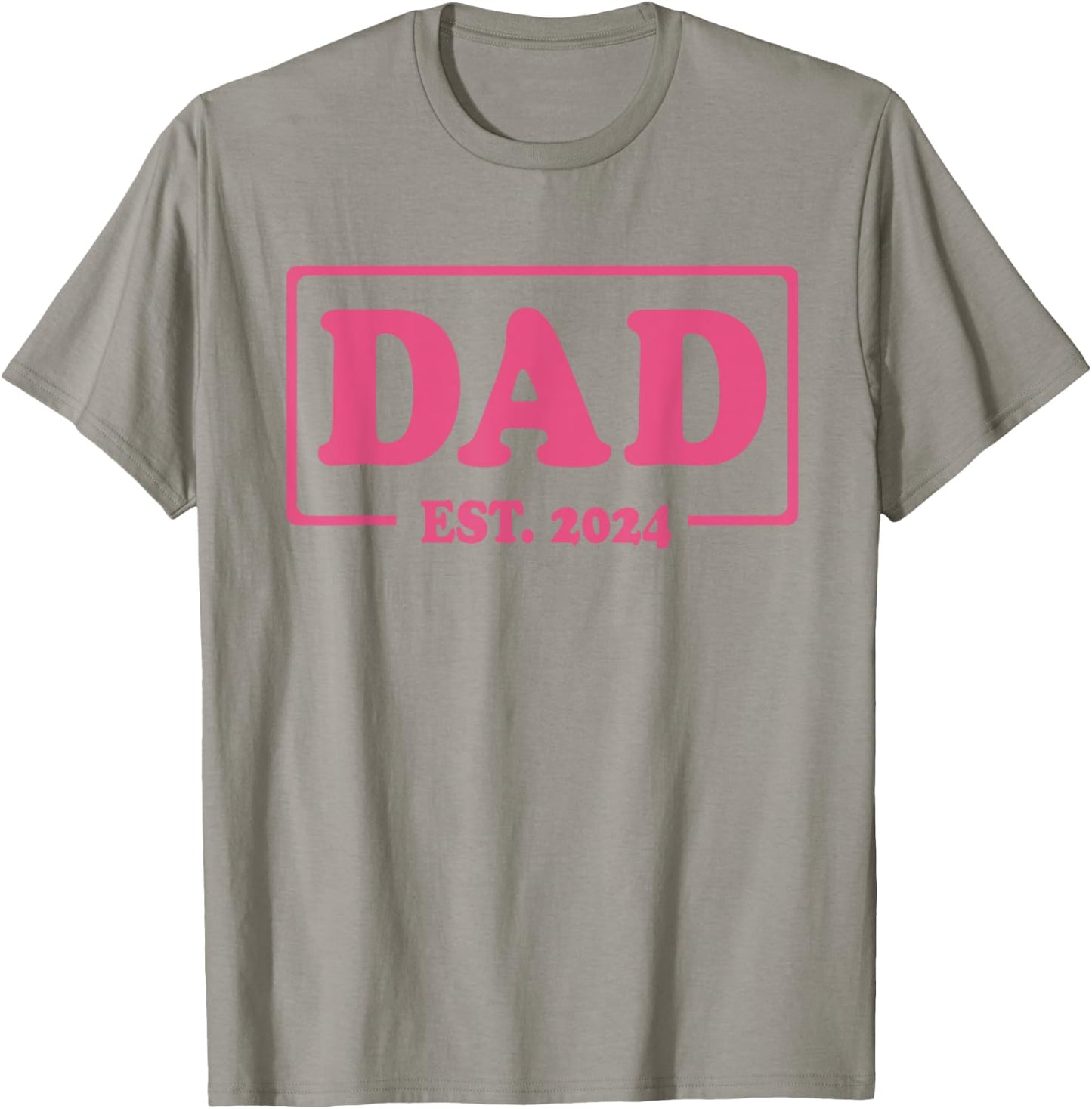 Dad Est. 2024 Classic Style Pink T-Shirt - T-Shirt | Sand