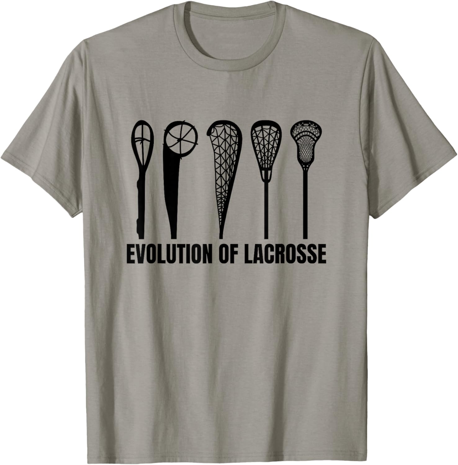 Evolution Of Lacrosse Sticks Lacrosse Lover Intercrosse T-Shirt - T-Shirt | Sand