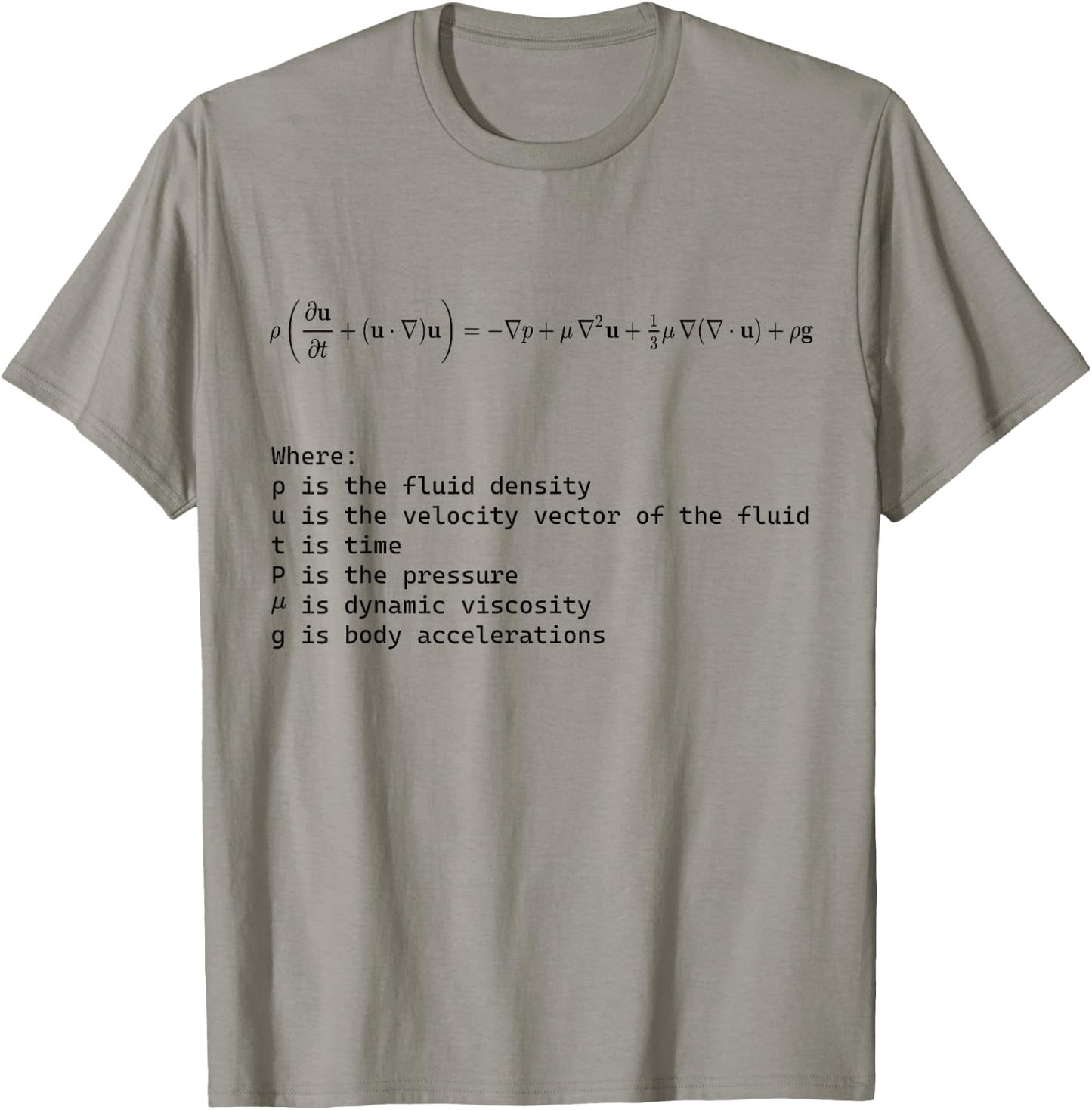 Navier Stokes Equation Fundamental Fluid Dynamics T-Shirt - T-Shirt | Sand