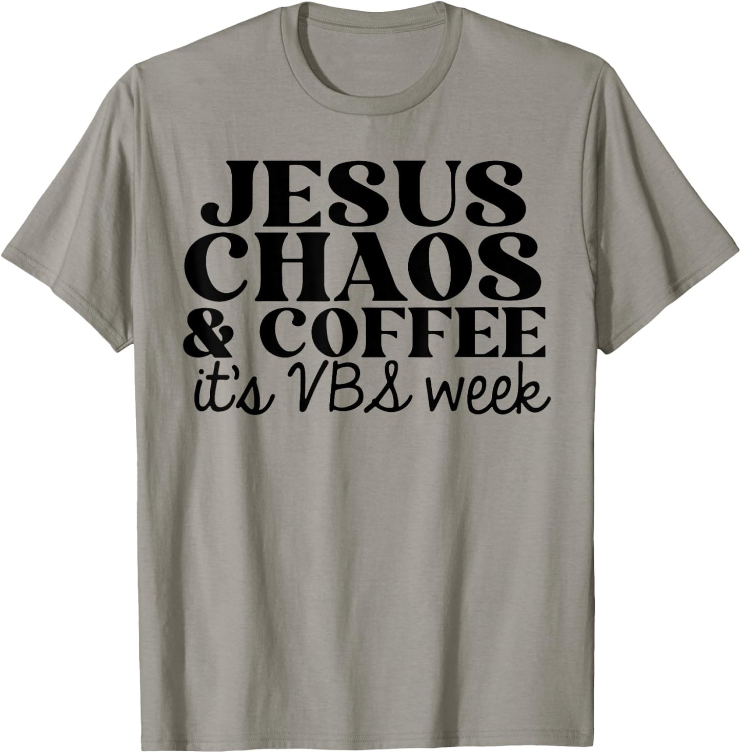 Jesus Chaos and Coffee VBS 2023 T-Shirt - T-Shirt | Sand