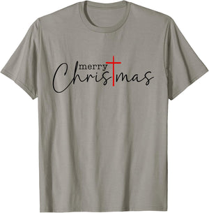 Merry Christmas Cross Christ Xmas Costume T-Shirt - T-Shirt | Sand