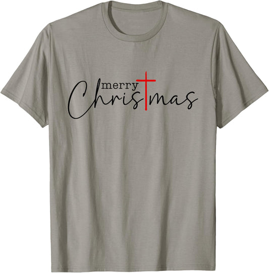 Merry Christmas Cross Christ Xmas Costume T-Shirt - T-Shirt | Sand