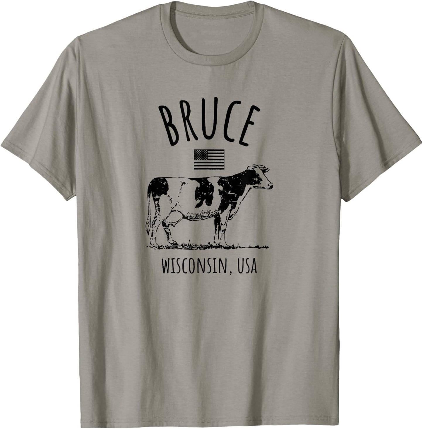Bruce Wisconsin USA Retro Cow Vintage Style Design T-Shirt - T-Shirt | Sand