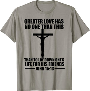 Christerest: Greater Love Has No One Jesus Christ Christian T-Shirt - T-Shirt | Sand