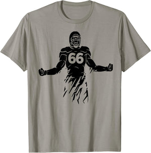 Football Number 66, My Favorite Football Players Number T-Shirt - T-Shirt | Sand