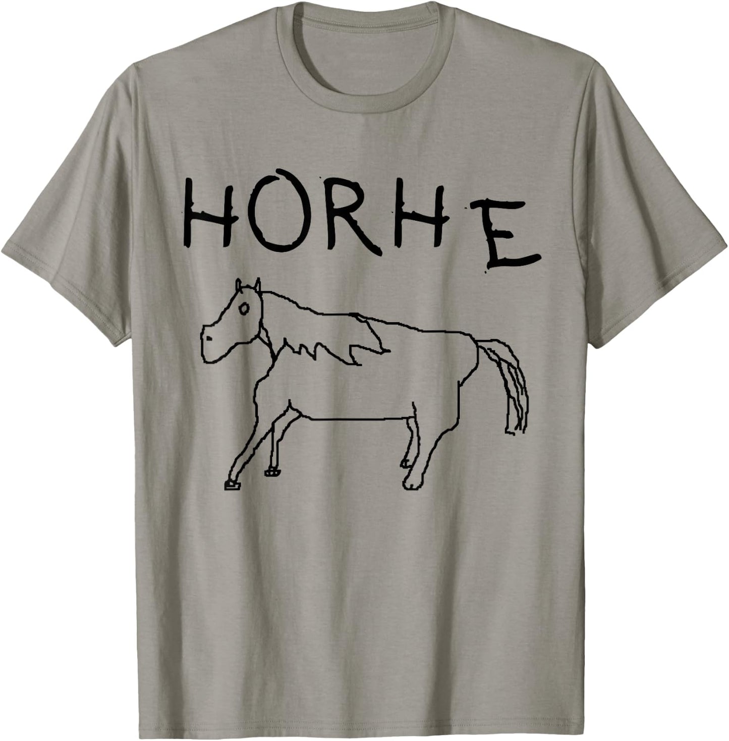 Horhe Terrible Cringe Horse Graphic Weird Absurd Joke Gen Z T-Shirt - T-Shirt | Sand