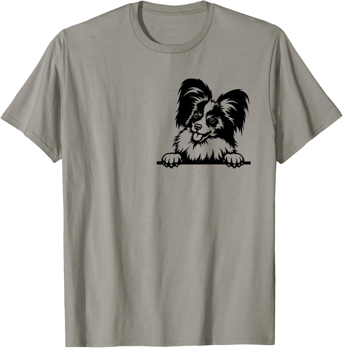 Funny Papillion Dog Inside Pocket Lovers Dog Gift Men Women T-Shirt - T-Shirt | Sand
