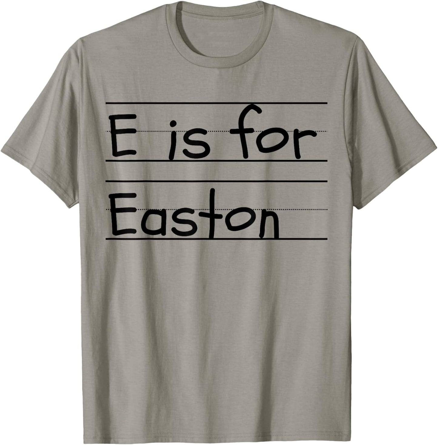 Personalized E is for Easton Name Student Kindergarten T-Shirt - T-Shirt | Sand