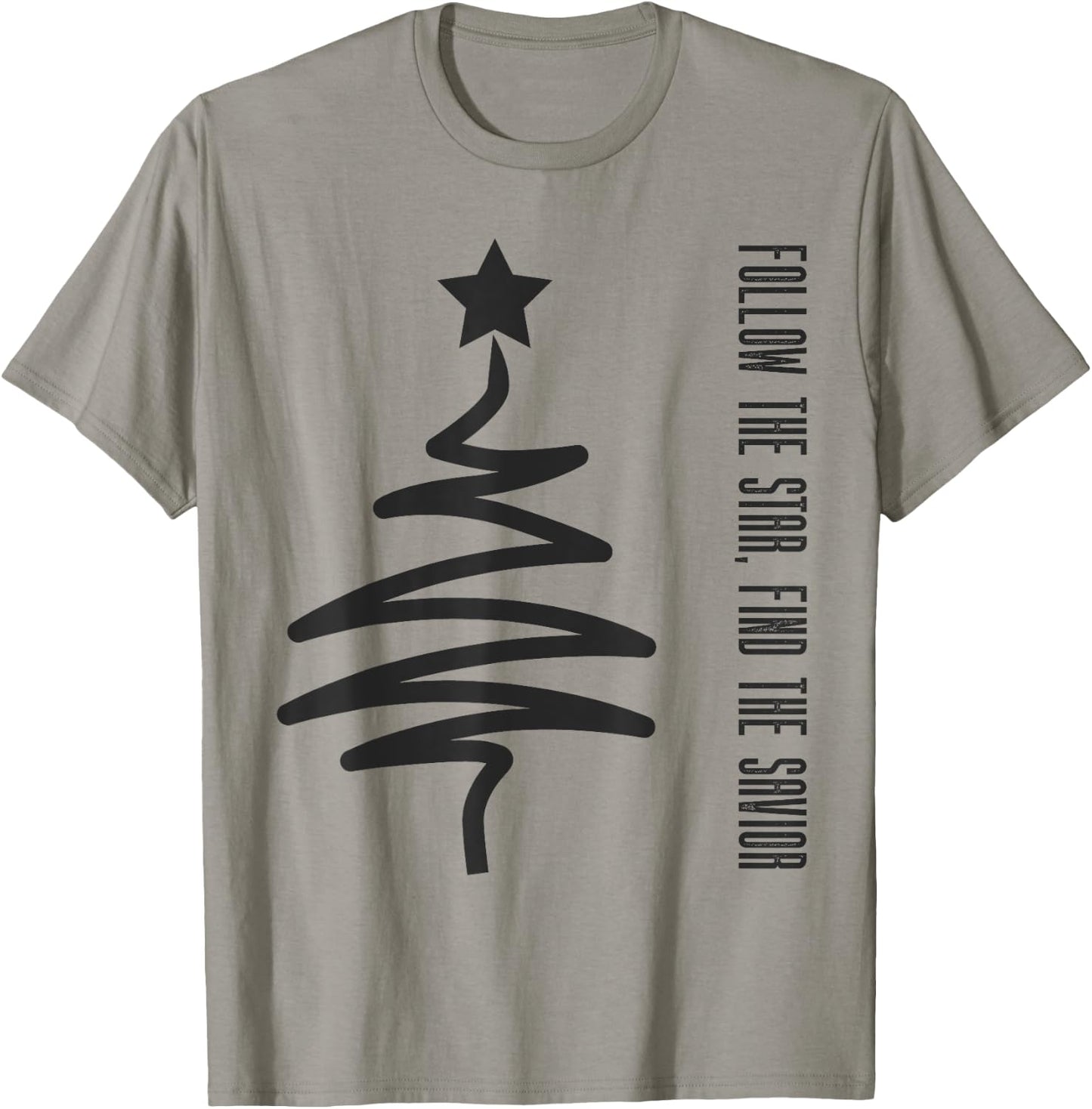 Modern Xmas Follow the Star, Find the Savior Christmas T-Shirt - T-Shirt | Sand