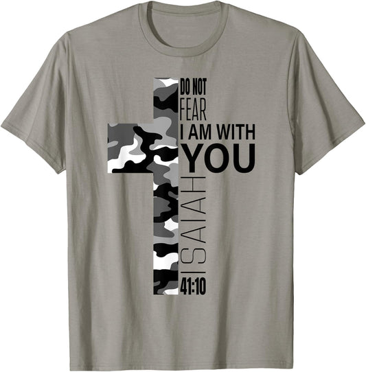 White Camo Do Not Fear Christian Verse Couples Women Men T-Shirt - T-Shirt | Sand